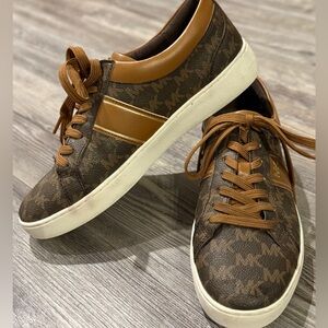Michael Kors Brown and Gold Logo Sneakers
